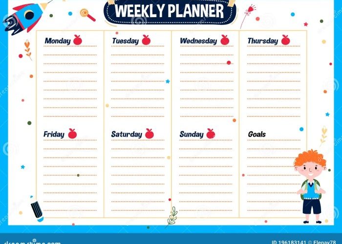 Weekly schedule planner