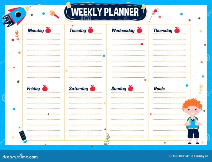 Weekly schedule planner